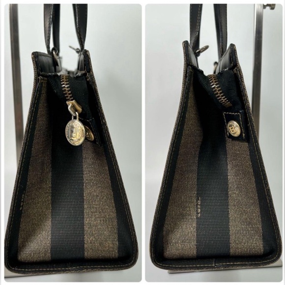 FENDI Roma Pequin Mini Tote Bag Vintage Including Entrupy COA - Picture 2 of 10